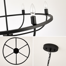 lustre industriel rétro en fer à 6 têtes pour décoration intérieure