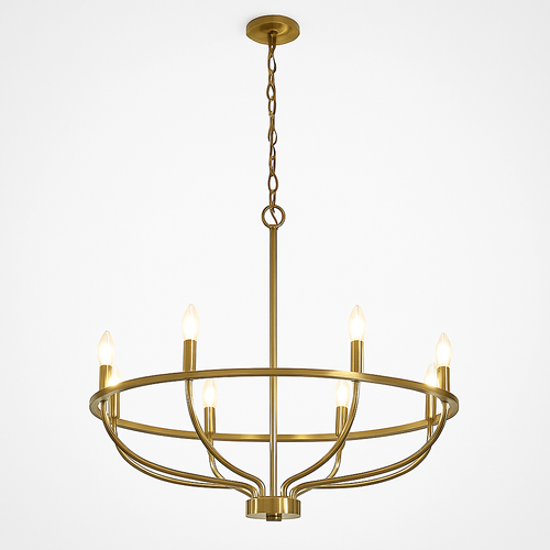 lustre industriel rétro en fer à 6 têtes pour décoration intérieure - vue 8 sur 8