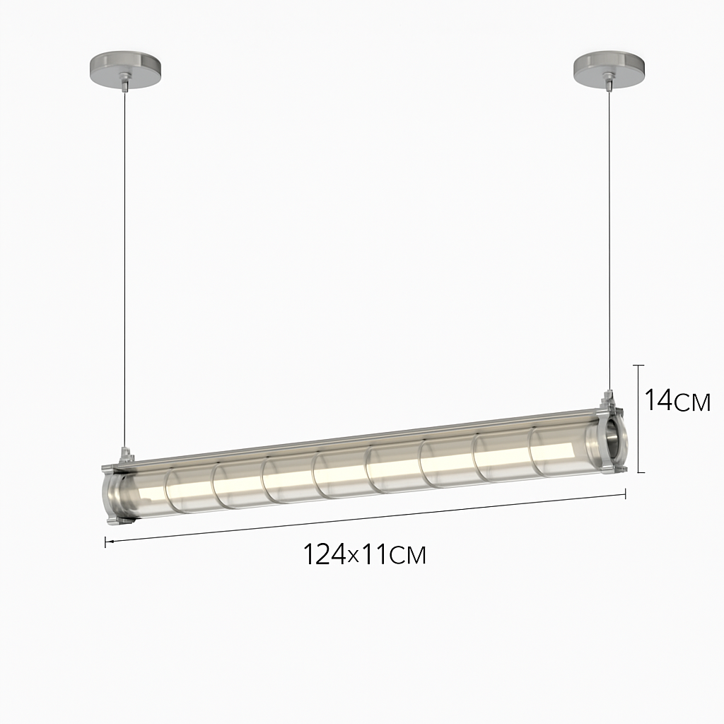 lustre industriel rétro en métal avec lumière led - vue 14 sur 15
