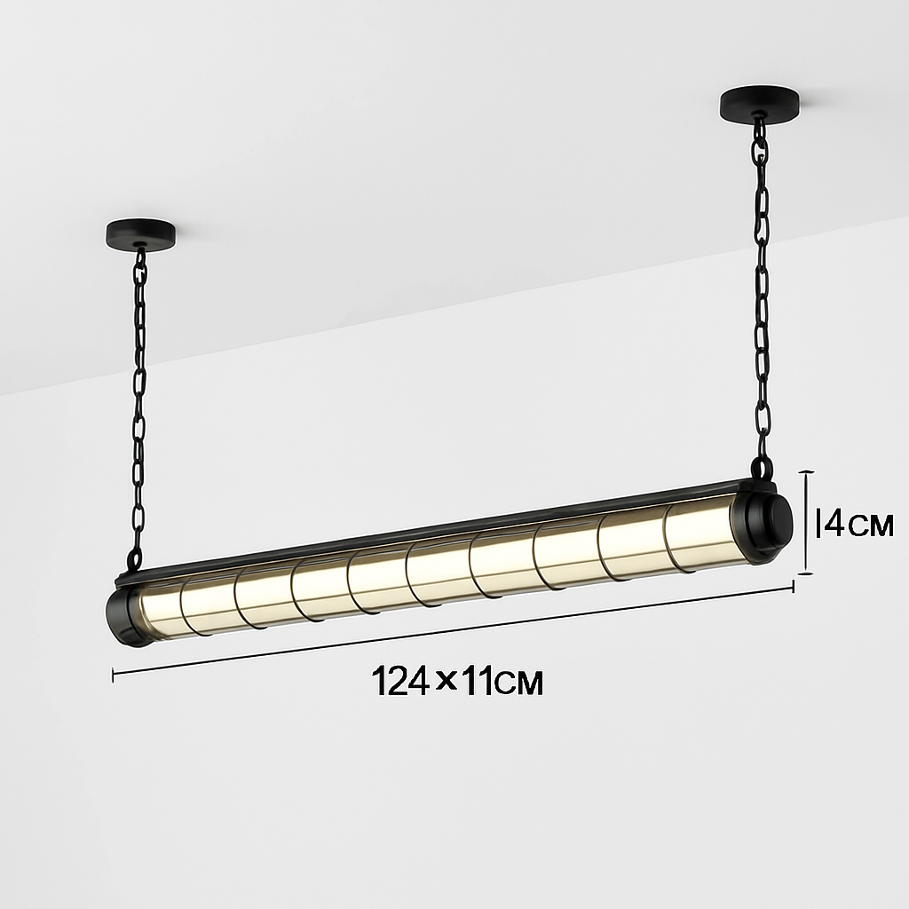lustre industriel rétro en métal avec lumière led - vue 8 sur 15