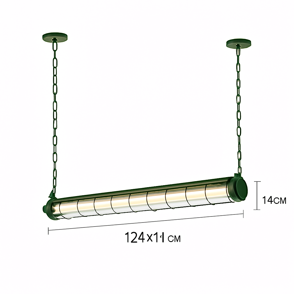 lustre industriel rétro en métal avec lumière led - vue 9 sur 15