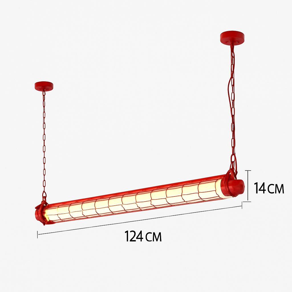 lustre industriel rétro en métal avec lumière led - vue 10 sur 15