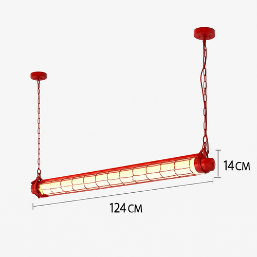 lustre industriel rétro en métal avec lumière led - vue 11 sur 15