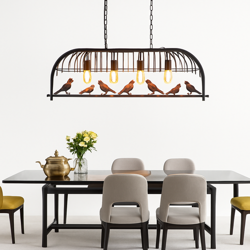 lustre industriel rétro oiseau créatif en fer pour loft restaurant bar - vue 3 sur 9