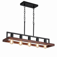 Lustre industriel Vintage à 5 têtes E27