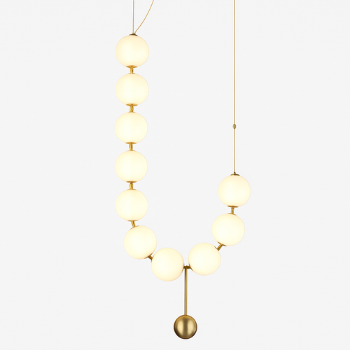 lustre italie designer cc 10 boules de verre led - vue 2 sur 9