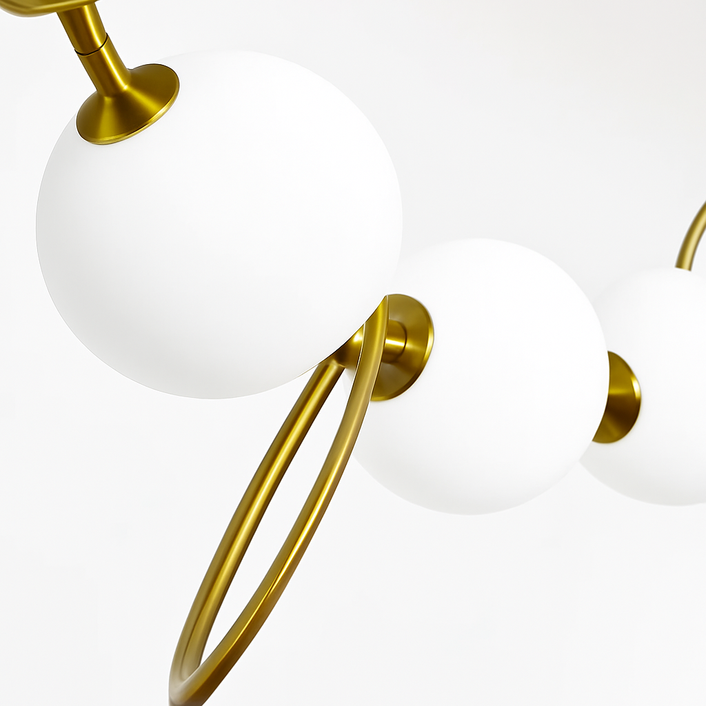 lustre italie designer cc 10 boules de verre led - vue 3 sur 9