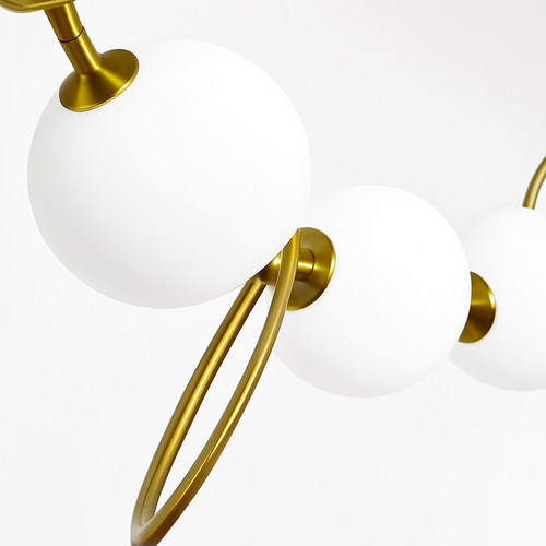 lustre italie designer cc 10 boules de verre led - vue 4 sur 9