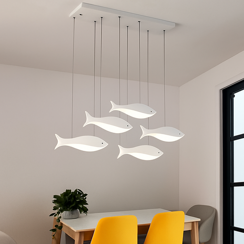 lustre led acrylique suspendu forme de poisson moderne - vue 4 sur 6