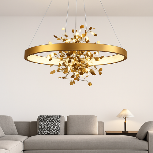 lustre led anneau moderne pour décoration de maison - vue 4 sur 10