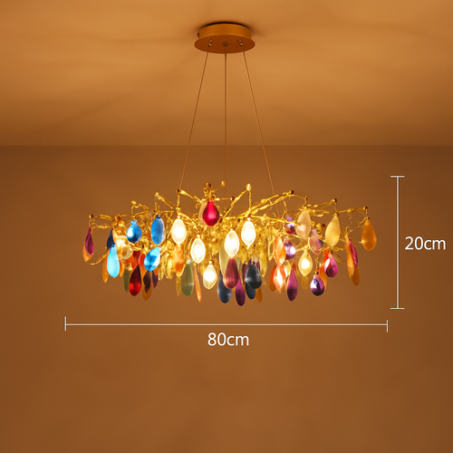 lustre led art déco en agate colorée pour un éclairage élégant