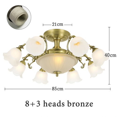 Lustre à LED avec abat-jour en fleurs - vue 13 sur 19