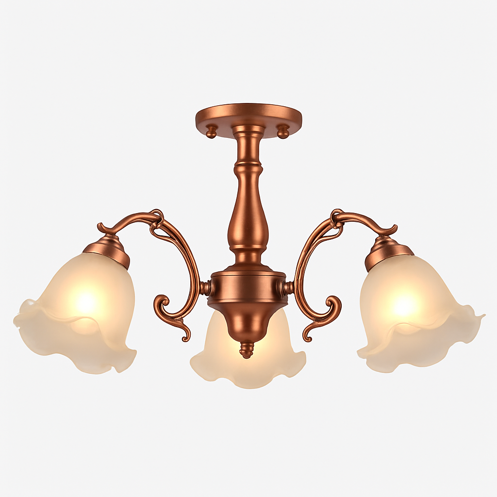 Lustre à LED avec abat-jour en fleurs - vue 13 sur 19