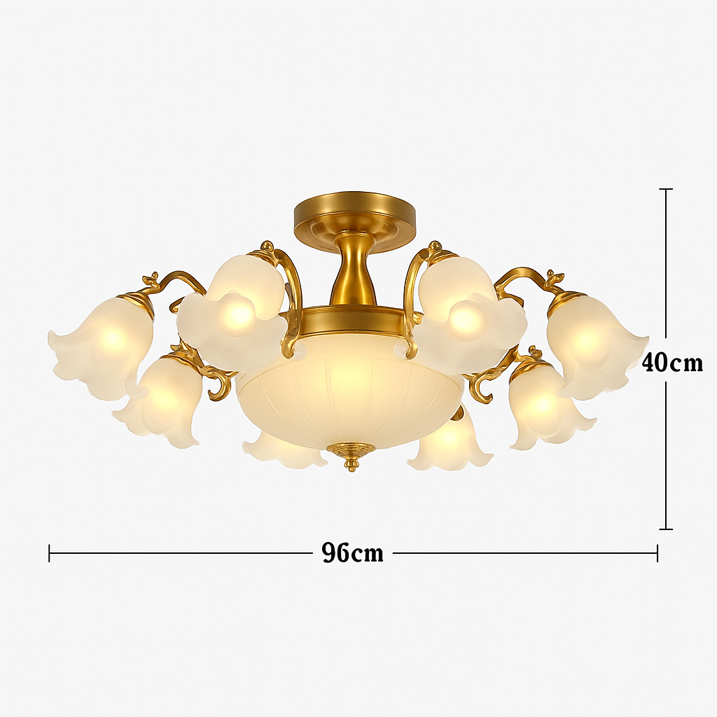 Lustre à LED avec abat-jour en fleurs - vue 15 sur 19