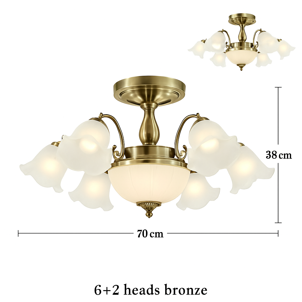 Lustre à LED avec abat-jour en fleurs - vue 16 sur 19