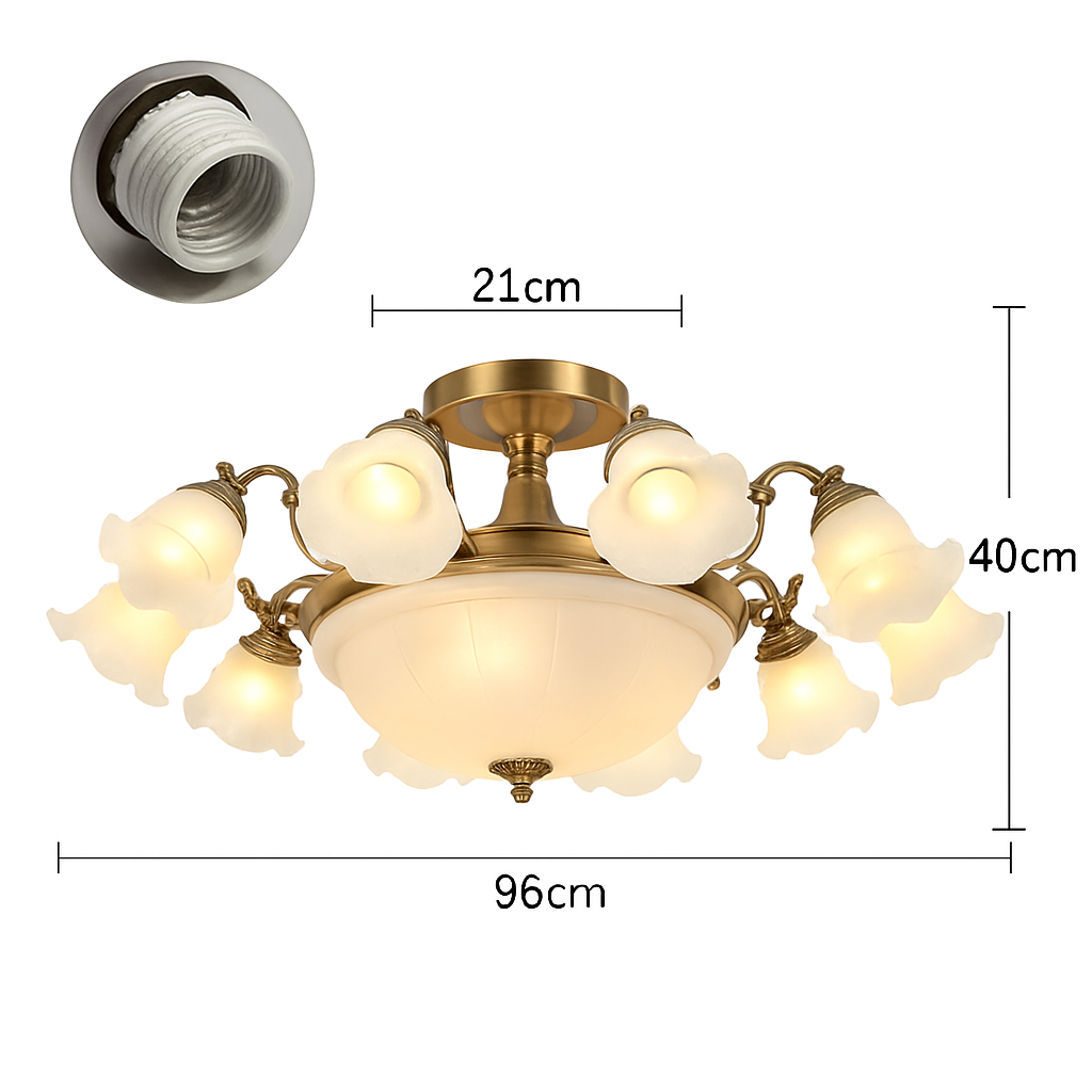 Lustre à LED avec abat-jour en fleurs - vue 17 sur 19