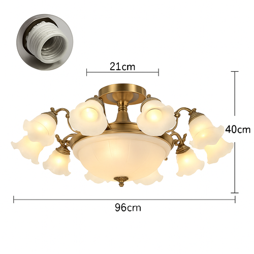 Lustre à LED avec abat-jour en fleurs - vue 18 sur 19