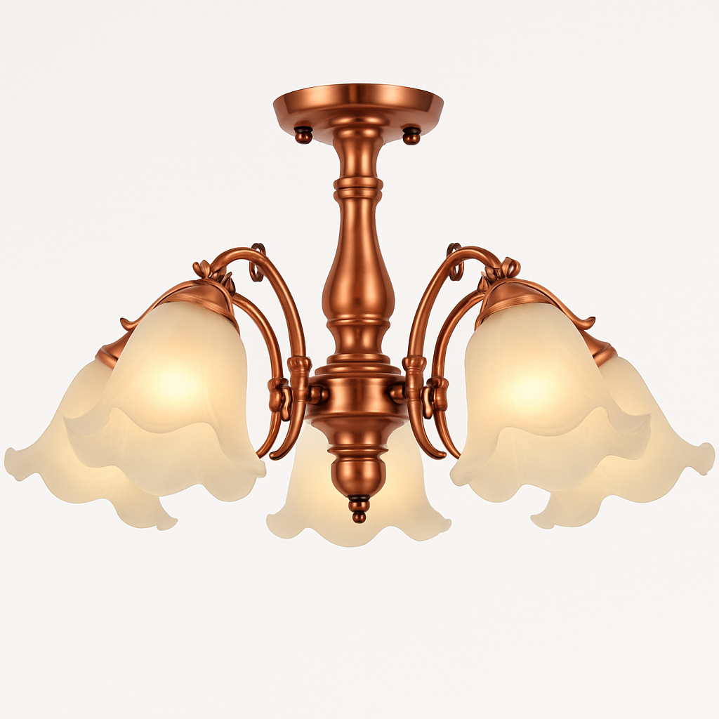 Lustre à LED avec abat-jour en fleurs - vue 18 sur 19