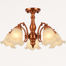 Lustre à LED avec abat-jour en fleurs