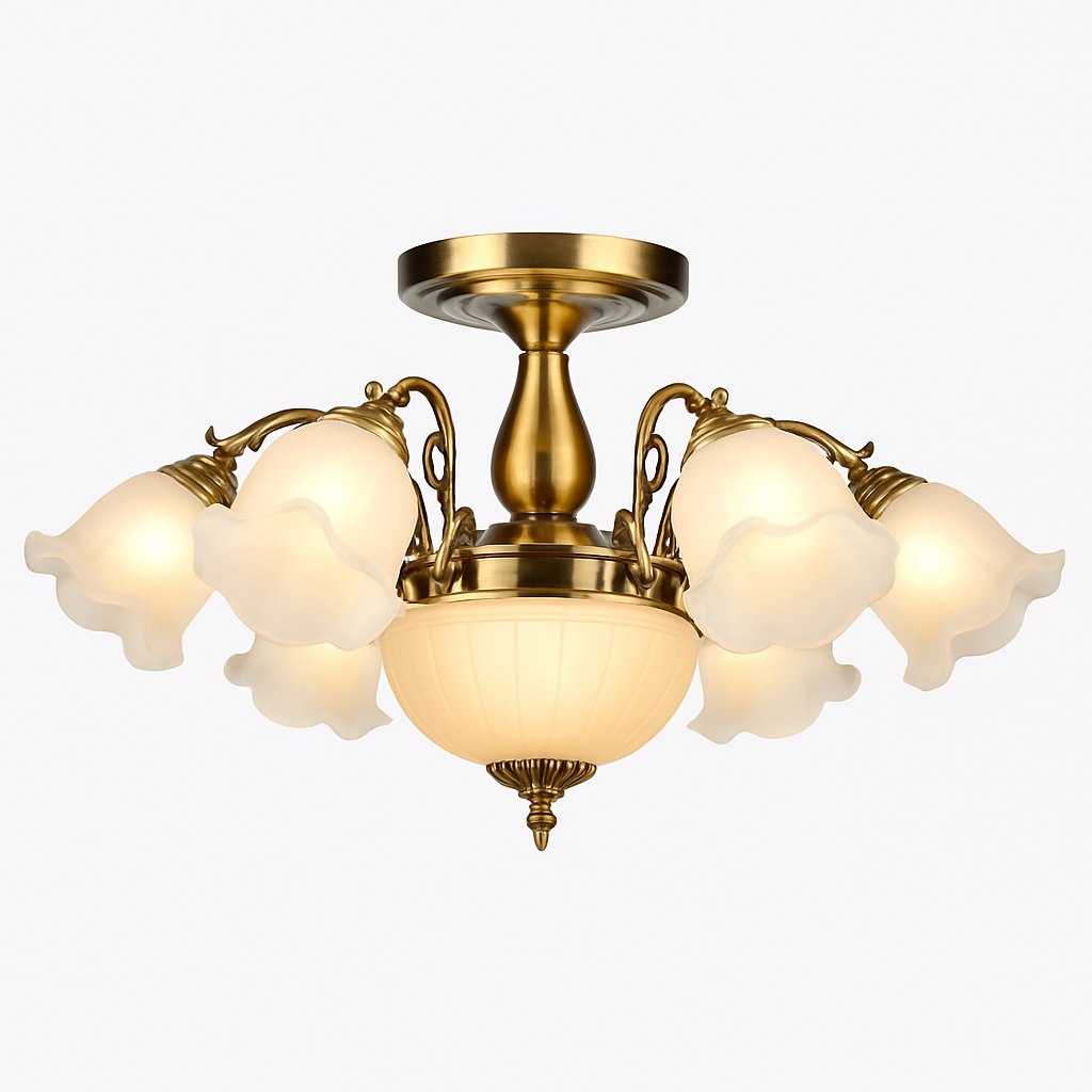 Lustre à LED avec abat-jour en fleurs - vue 19 sur 19