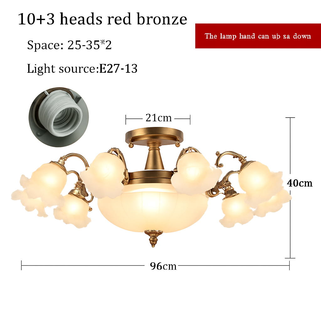 Lustre à LED avec abat-jour en fleurs - vue 4 sur 19