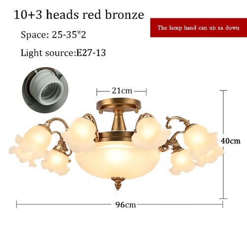Lustre à LED avec abat-jour en fleurs - vue 5 sur 19