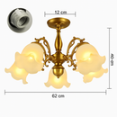 Lustre à LED avec abat-jour en fleurs