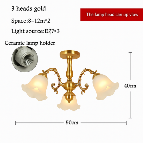 Lustre à LED avec abat-jour en fleurs - vue 9 sur 19