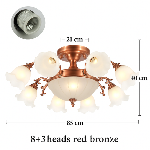 Lustre à LED avec abat-jour en fleurs - vue 10 sur 19