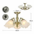 Lustre à LED avec abat-jour en fleurs