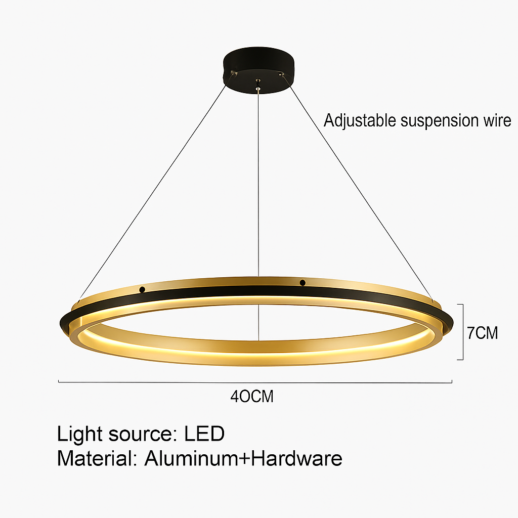 lustre led circulaire de luxe pour décoration intérieure moderne - vue 11 sur 14