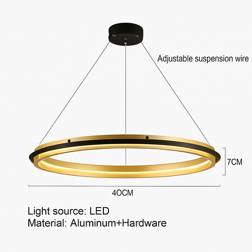 lustre led circulaire de luxe pour décoration intérieure moderne - vue 12 sur 14