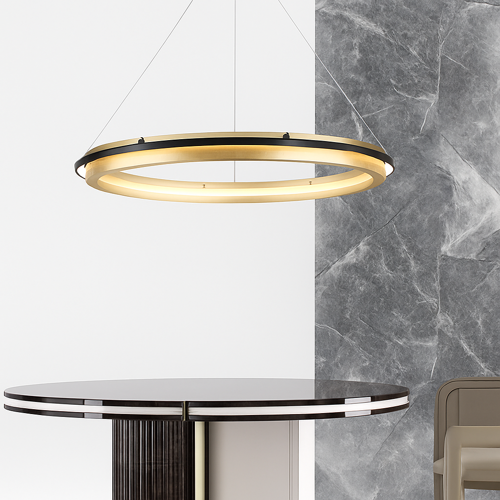 lustre led circulaire de luxe pour décoration intérieure moderne - vue 4 sur 14