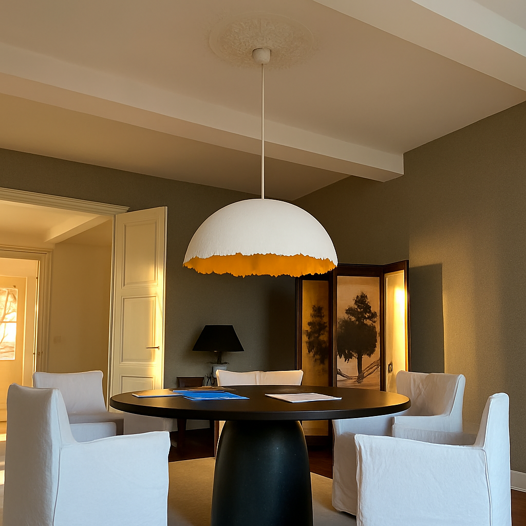 lustre led créatif demi-mois designer italien éclairage intérieur - vue 3 sur 15