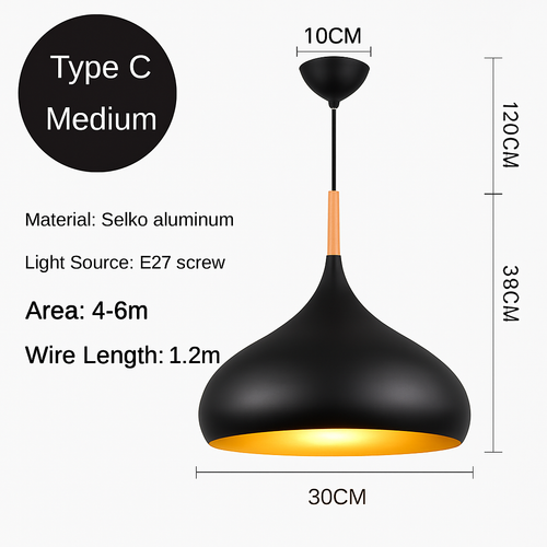 lustre led créatif style industriel rétro pour restaurant - vue 12 sur 23