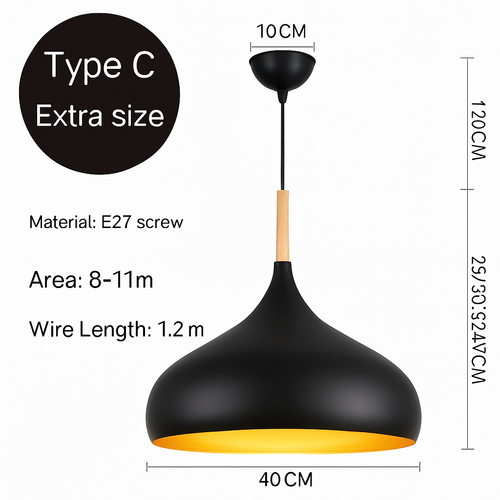 lustre led créatif style industriel rétro pour restaurant - vue 14 sur 23