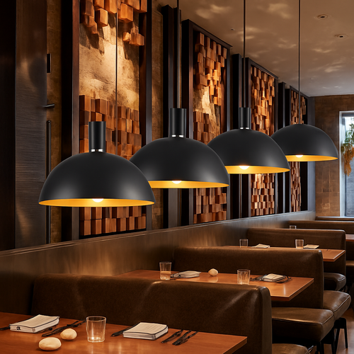 lustre led créatif style industriel rétro pour restaurant - vue 6 sur 23