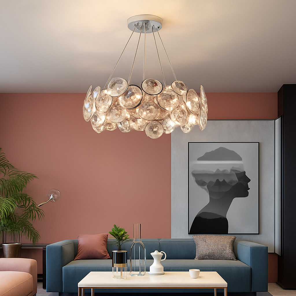 Lustre LED cristal salon moderne chambre romantique salle manger - vue 3 sur 6