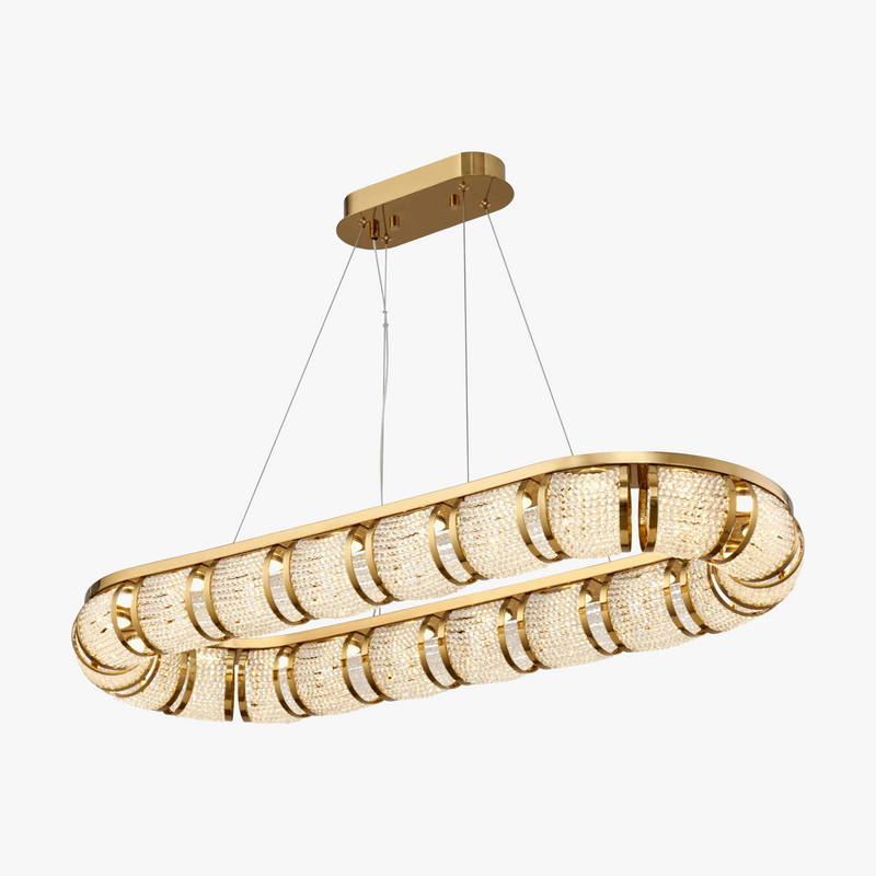 lustre led de luxe moderne en acier inoxydable pour villa