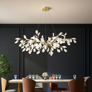 lustre led de luxe moderne en céramique motif ginkgo art villa