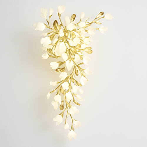lustre led de luxe moderne en céramique motif ginkgo art villa - vue 5 sur 16