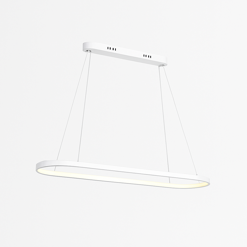 Lustre LED design suspendu en arrondi aluminium - vue 6 sur 6