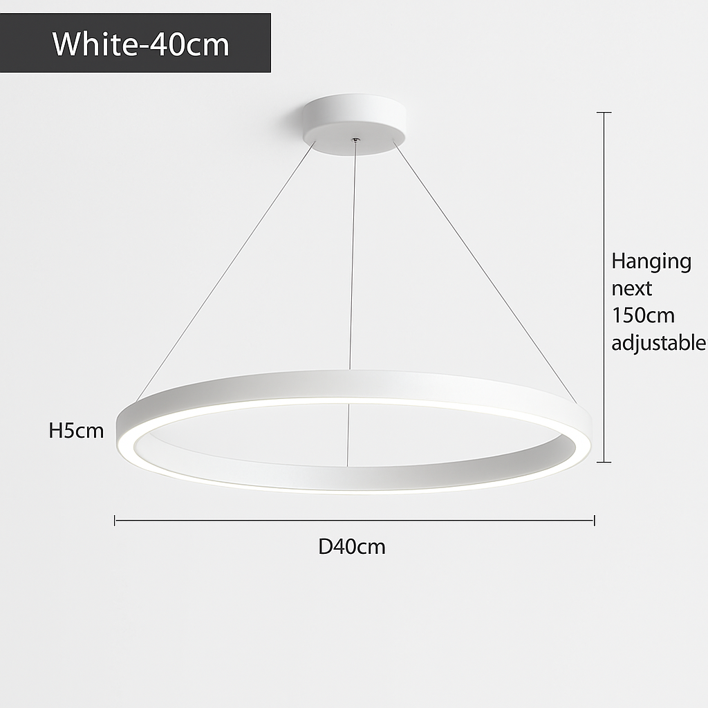 lustre led minimaliste moderne anneau rond suspension décoratif