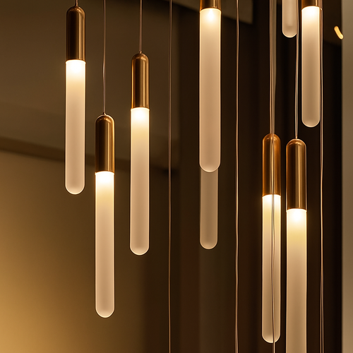 lustre led minimaliste moderne pour villa restaurant escalier - vue 3 sur 12