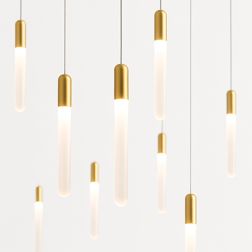 lustre led minimaliste moderne pour villa restaurant escalier - vue 4 sur 12