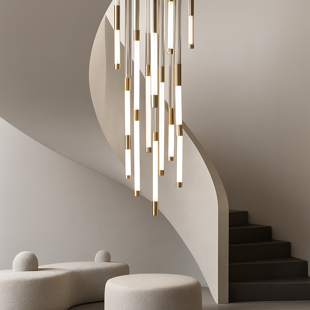 lustre led moderne de luxe pour décoration duplex grenier restaurant - vue 1 sur 15