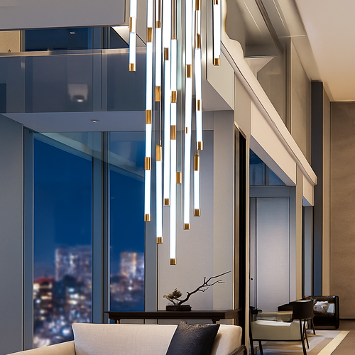 lustre led moderne de luxe pour décoration duplex grenier restaurant - vue 3 sur 15