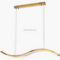lustre led moderne en cristal de luxe en forme de s