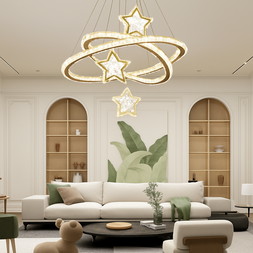 lustre led moderne en cristal pour éclairage intérieur - vue 3 sur 12