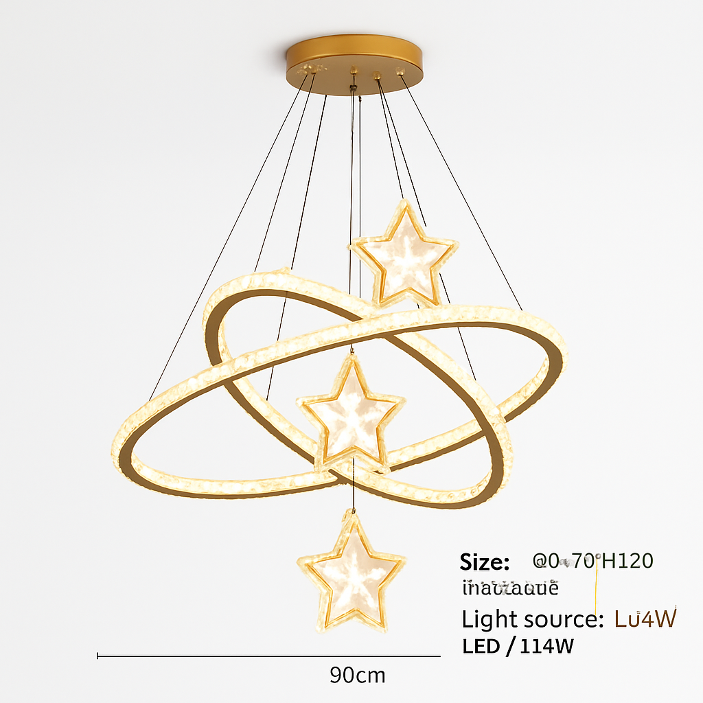 lustre led moderne en cristal pour éclairage intérieur - vue 12 sur 12